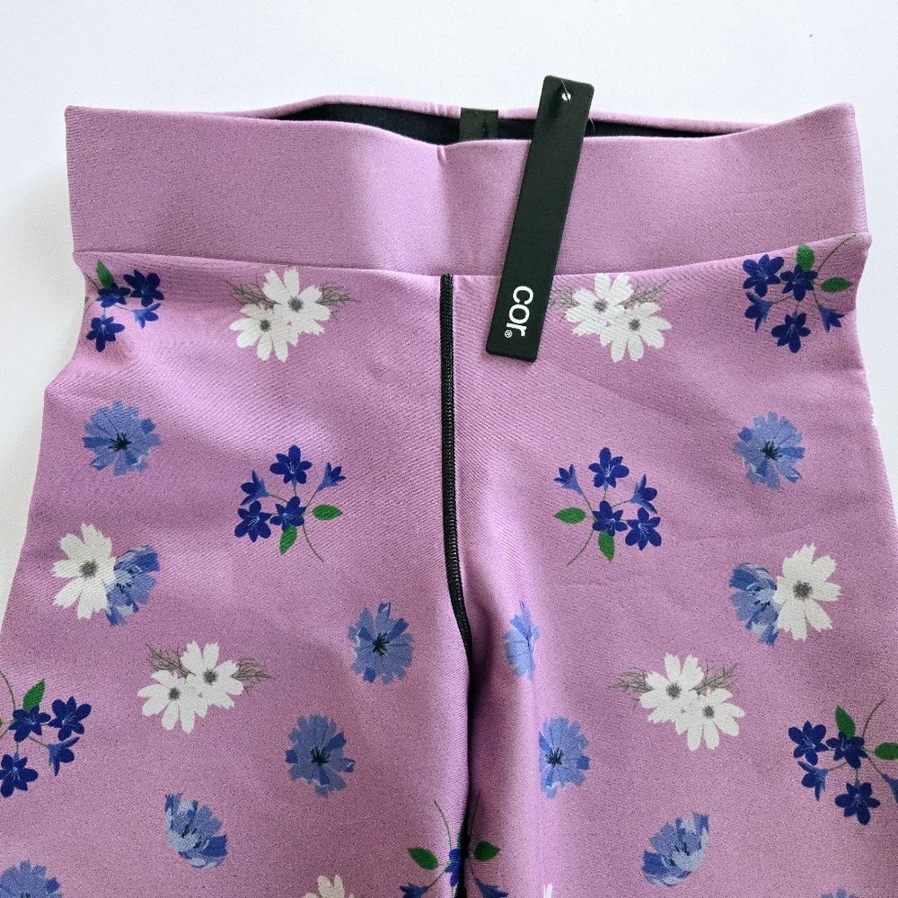 Ultracor Cor Leggings Size XS Purple Violet Floral Pattern Workout Leggings - Picture 6 of 11